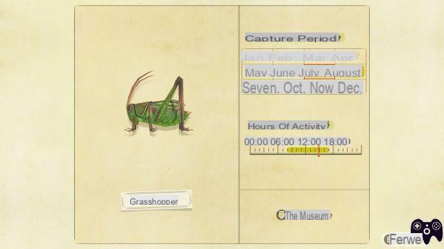 Lista de insectos – Animal Crossing New Horizons