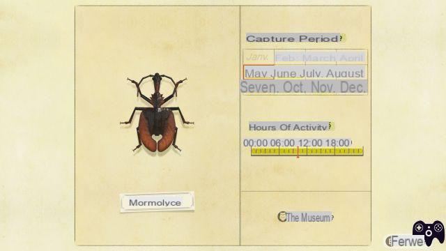 Lista de insetos – Animal Crossing New Horizons